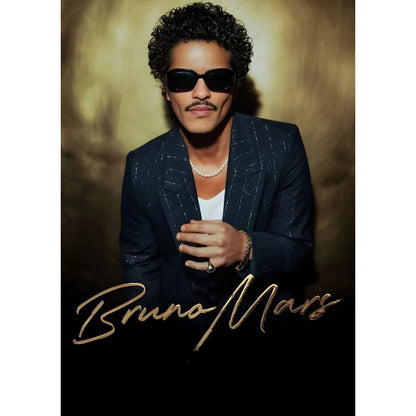 Singer B-Bruno M-Mars Album Poster Sticky Wall Art Printing Waterproof Home Living Bed Room Bar Aesthetic Decor