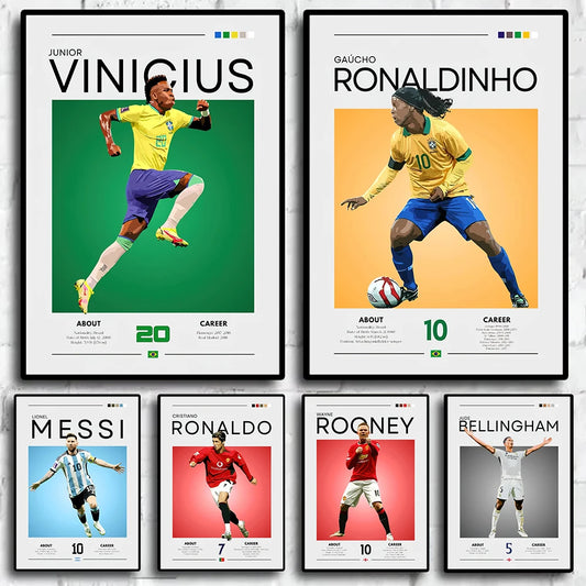 Famous Football Star Poster Modern Inspirational Canvas Painting Picture Soccer Wall Art Home Decoration Print Living Room Decor