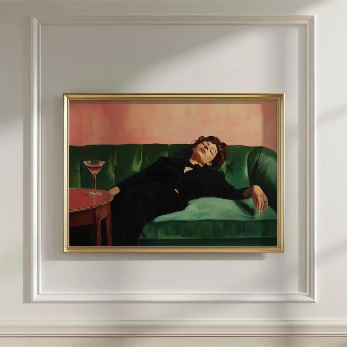 Woman On Couch Art Print
