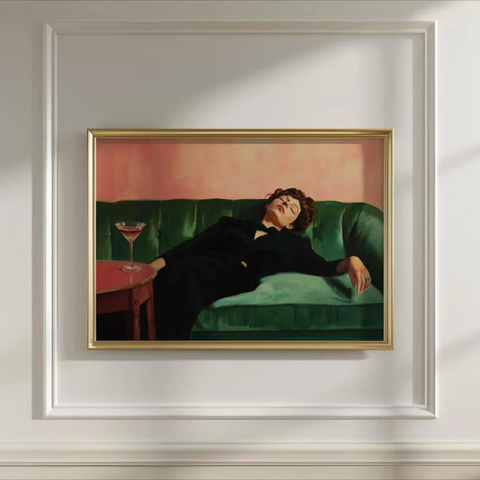 Woman On Couch Art Print