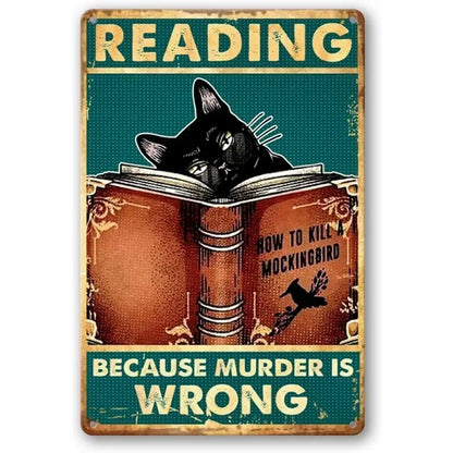 Retro Metal Tin Sign 5.5 X 8 In,More Espresso Less Depresso Poster Drinking Poster Coffee Lover Gift Funny Black Cat Wall Art