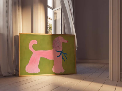 Pink Poodle Wall Art Print