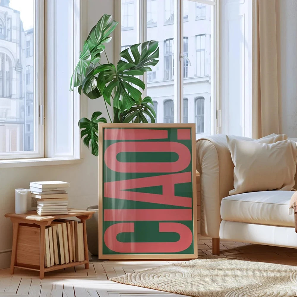 Modern Ciao Letters Poster Wall Art