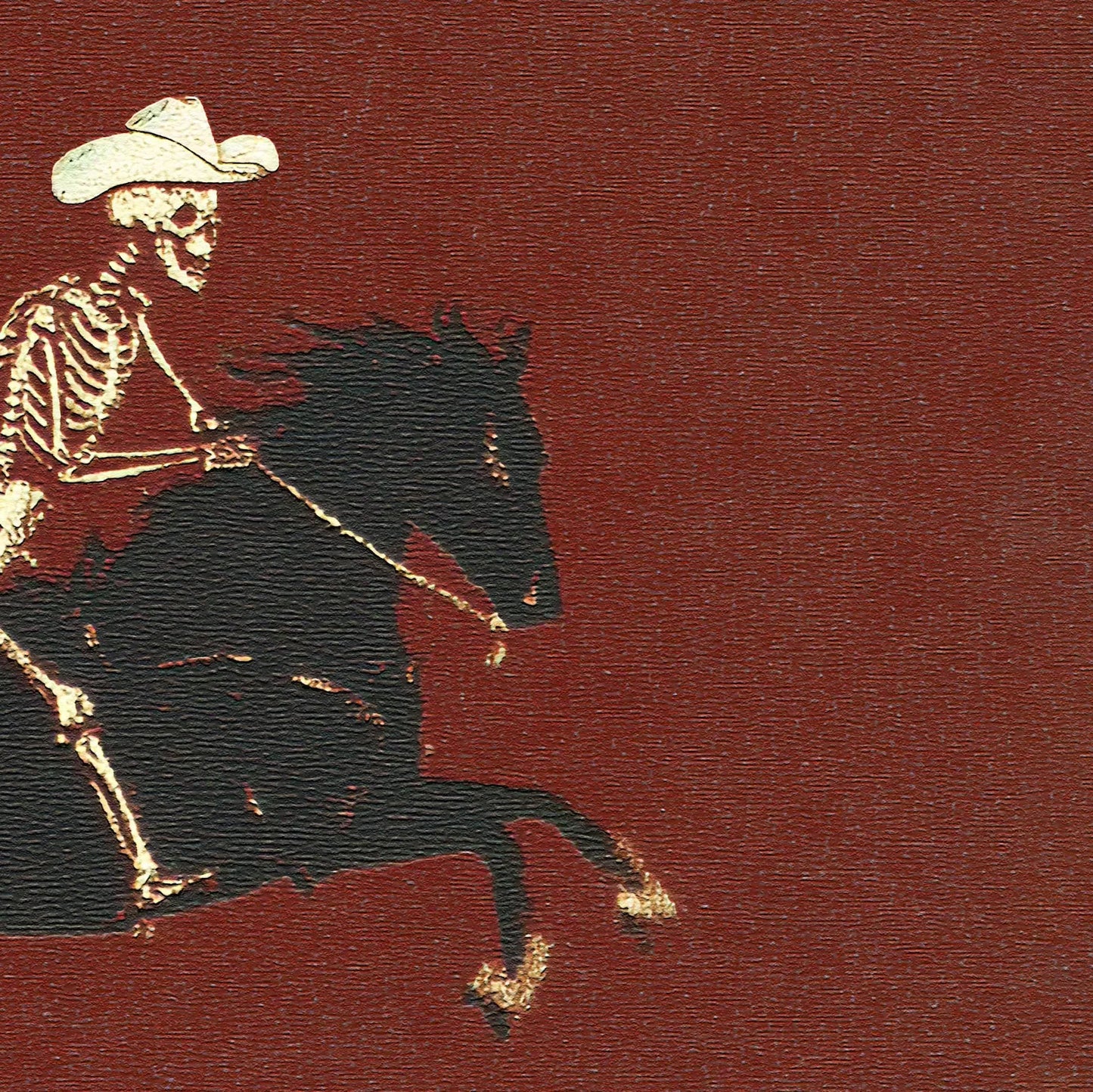 Skeleton Cowboy Illustration Bucking Bronco Print