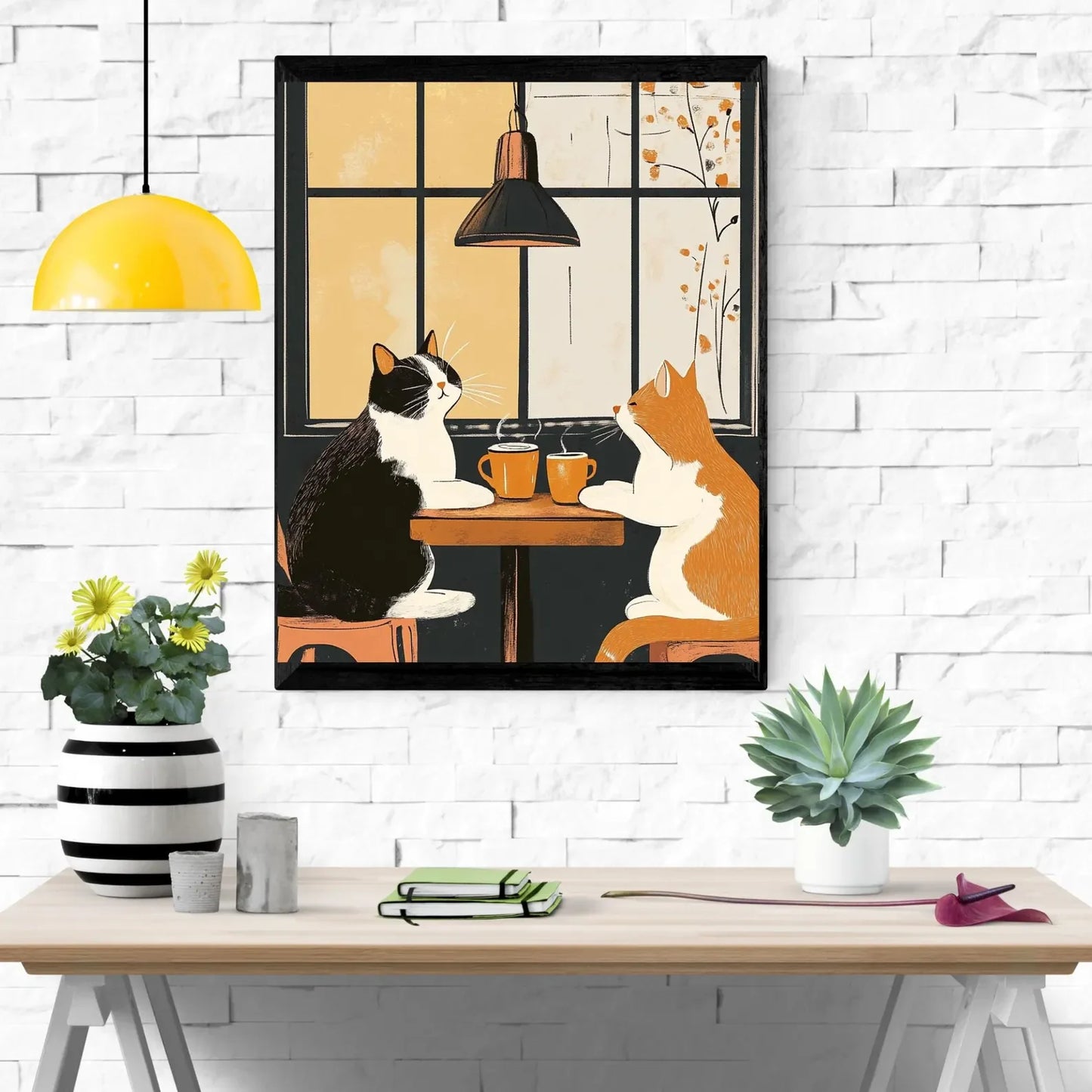 Funny Cat Coffee Wall Art