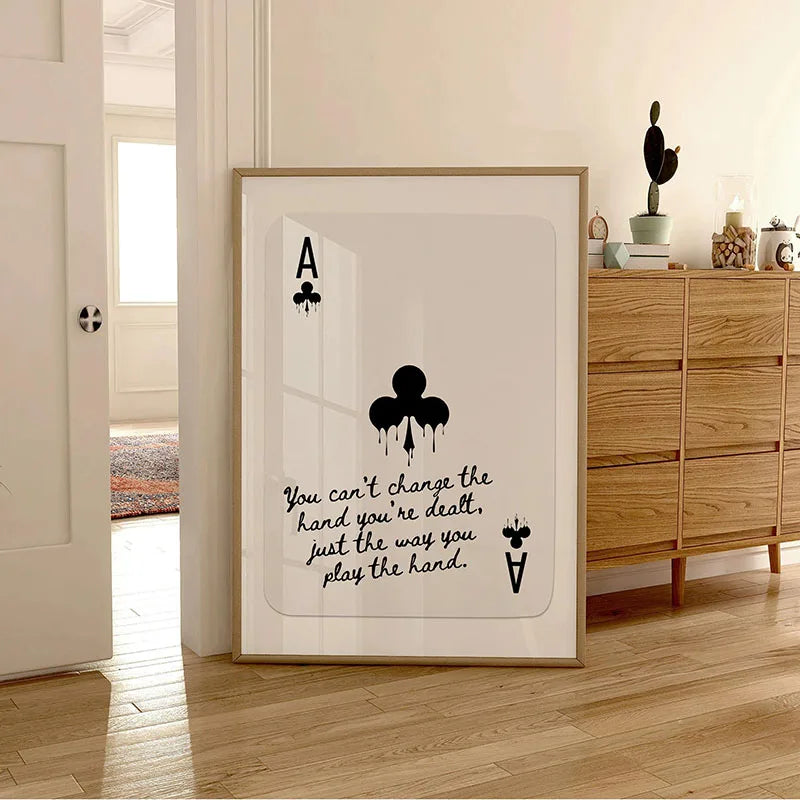 Ace Card Positive Sayings Canvas Wall Art