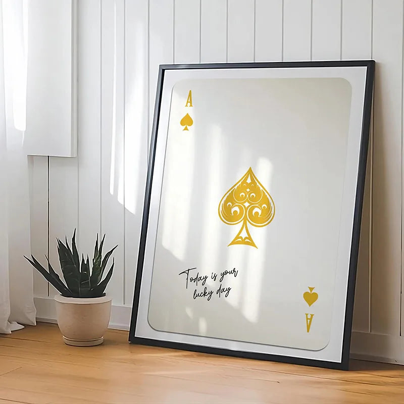 Ace Card Positive Sayings Canvas Wall Art