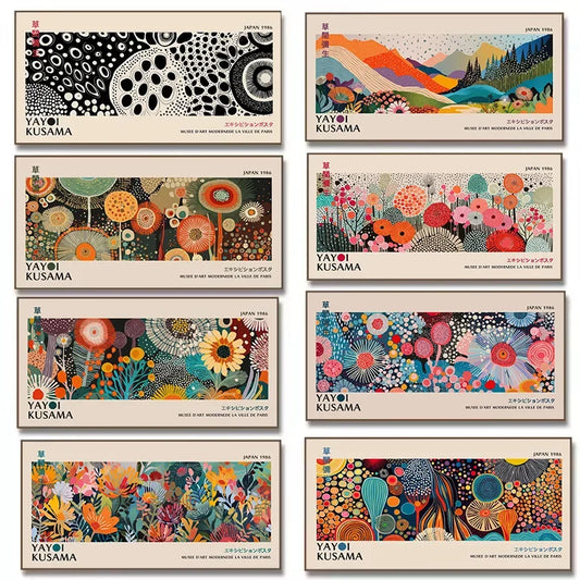 Yayoi Kusama Flower Exhibition Wall Art