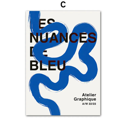 Blue Girl Body Pigeons Line Minimalist Poster