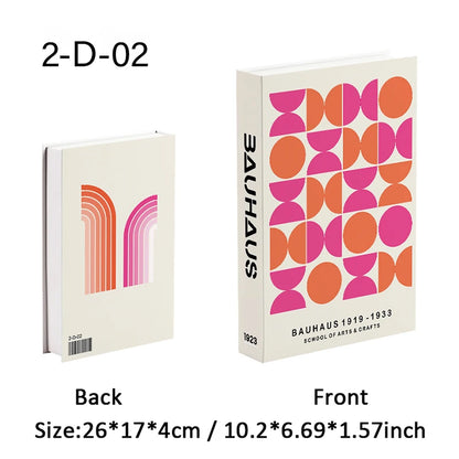 Abstract Bauhaus Luxury Decorative Books Boho Fake Book Storage Box Home Decor Coffee Table Shlef Bedroom Living Room Decoration