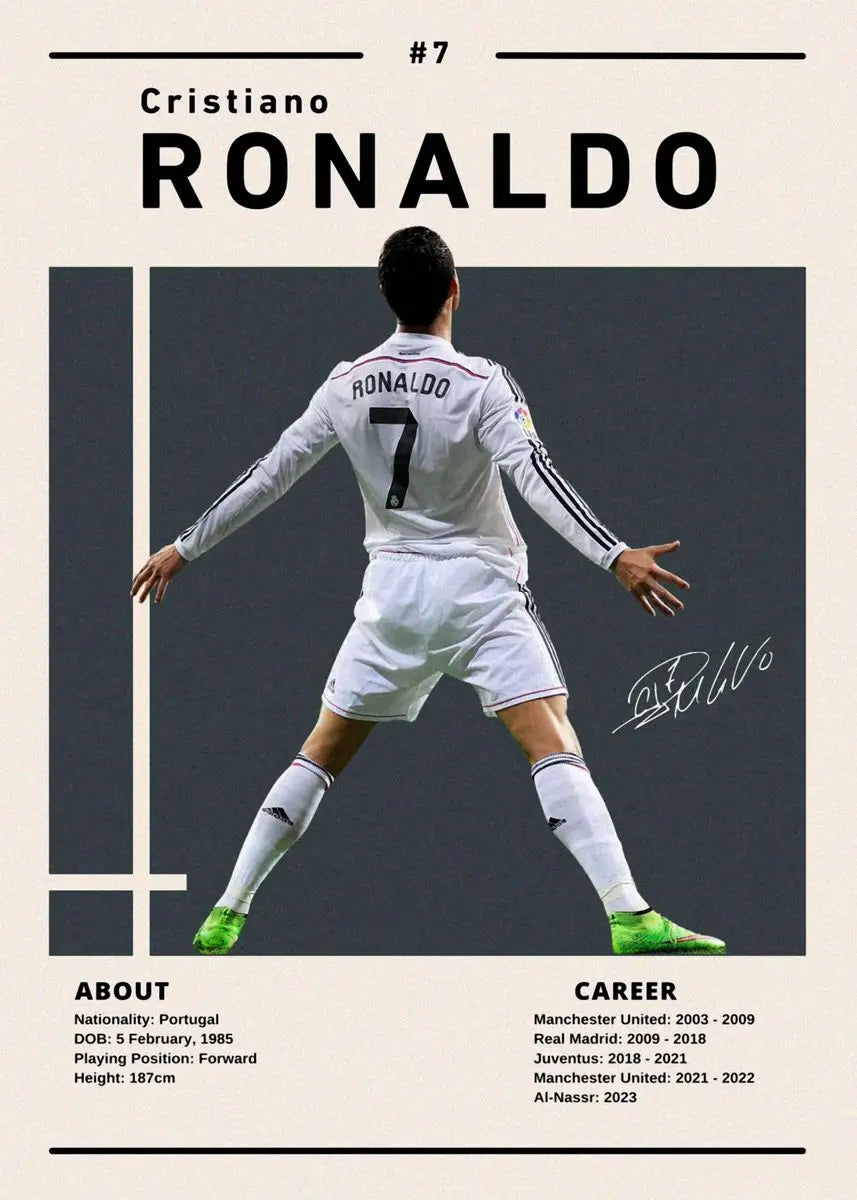 World Famous Football Player Soccer Star R-Ronaldos Sport Poster Canvas Painting Nordic Wall Art Pictures Home Boy Room Decor