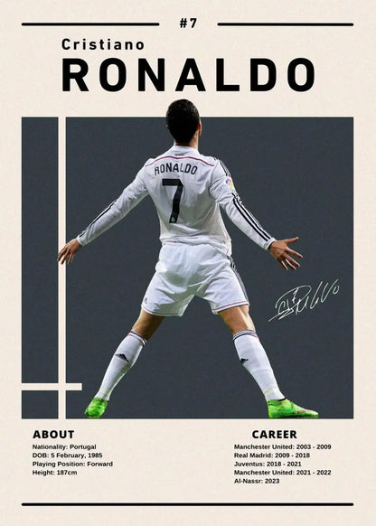 World Famous Football Player Soccer Star R-Ronaldos Sport Poster Canvas Painting Nordic Wall Art Pictures Home Boy Room Decor