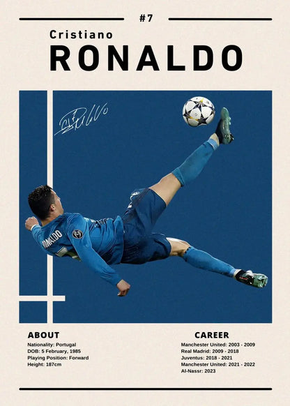 World Famous Football Player Soccer Poster