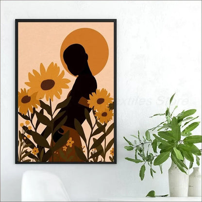 Abstract African Woman Flower Poster