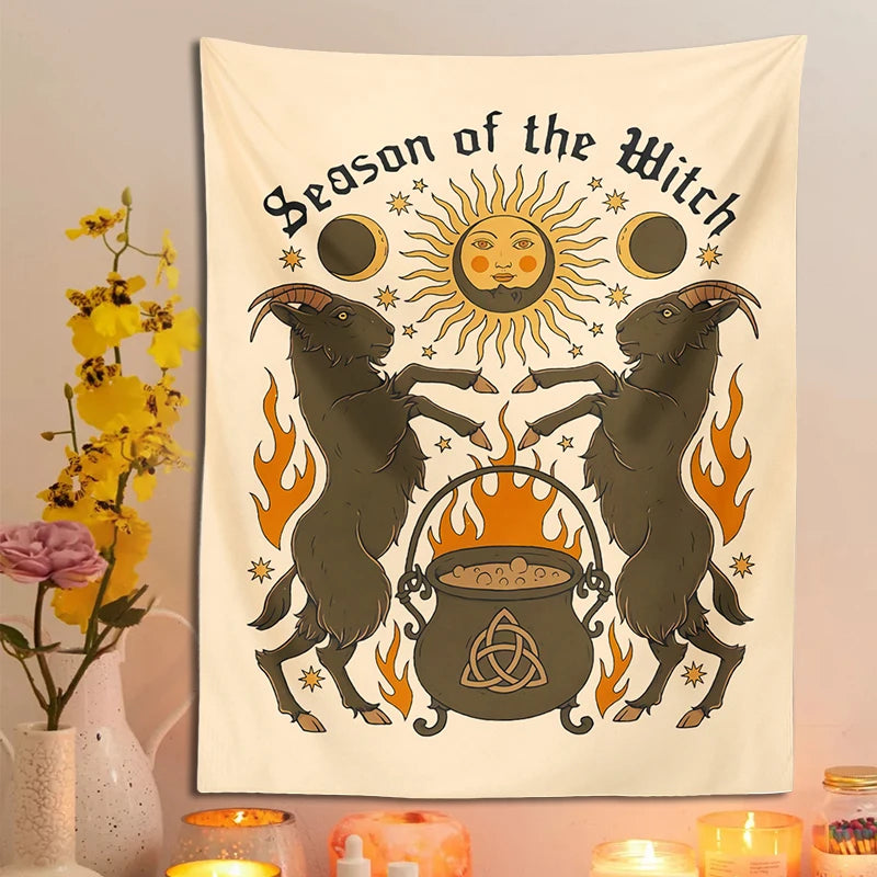 Sun Moon cat Tapestry