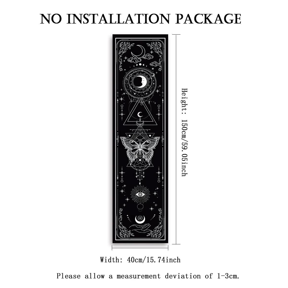 Gothic Witchy Sun & Moon Vertical Tapestry