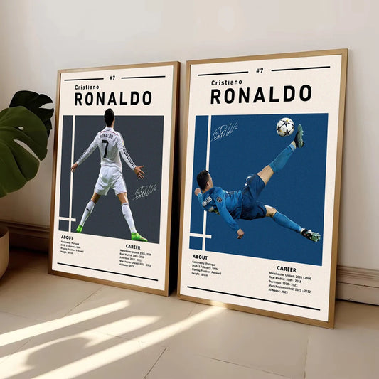 World Famous Football Player Soccer Star R-Ronaldos Sport Poster Canvas Painting Nordic Wall Art Pictures Home Boy Room Decor