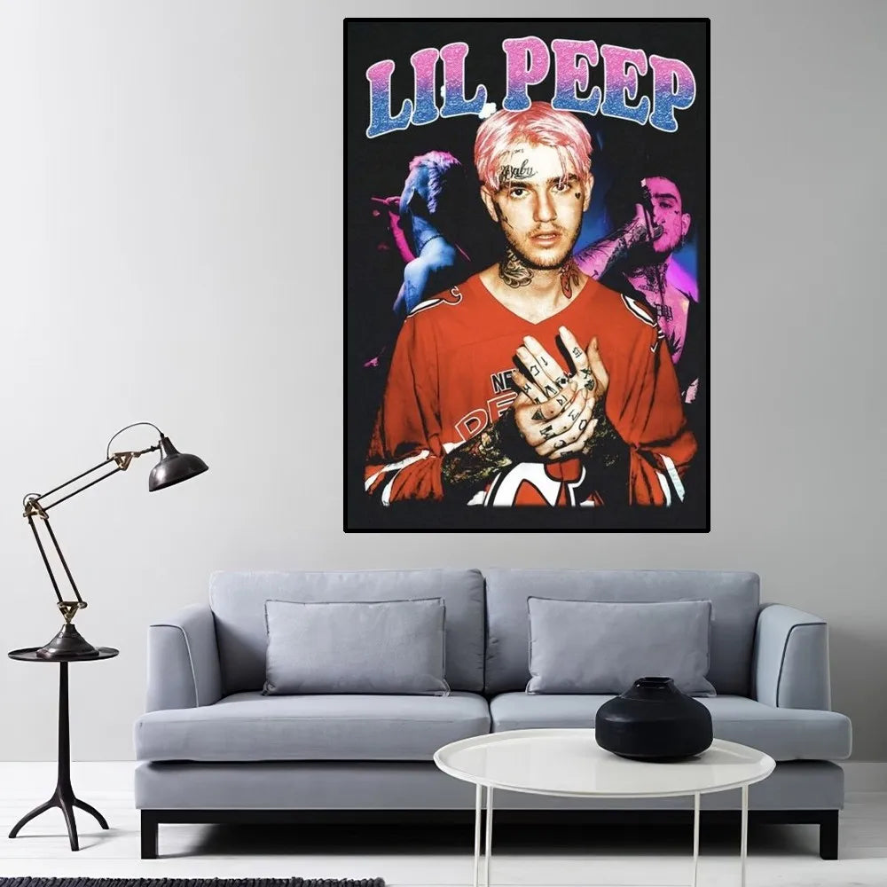 L-Lil P-Peep Hot Singer Poster Home Room Decor Livingroom Bedroom Aesthetic Art Wall Painting Stickers