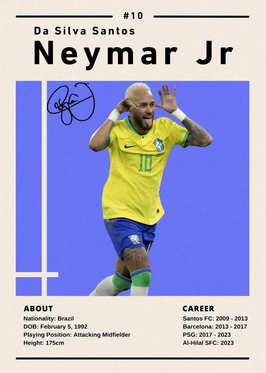 World Famous Football Player Soccer Poster