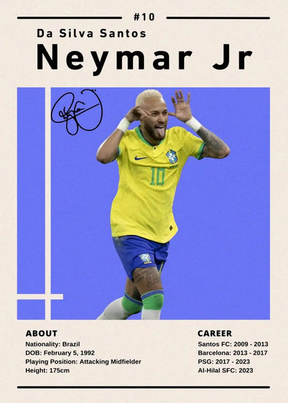 World Famous Football Player Soccer Poster