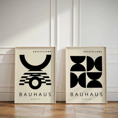 Black & Beige Bauhaus Canvas Prints
