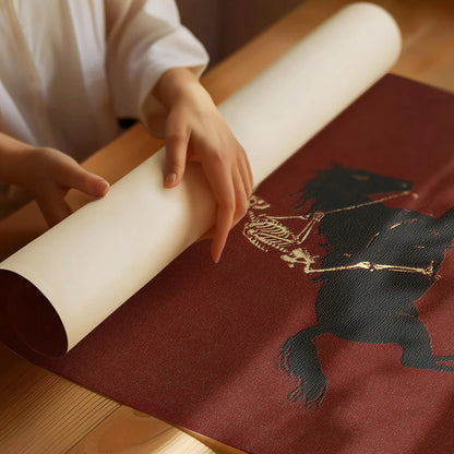 Skeleton Cowboy Illustration Bucking Bronco Print