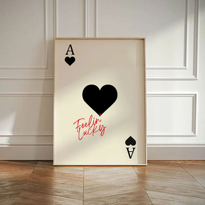 Ace Card Positive Sayings Canvas Wall Art