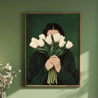 Green Abstract Figures Canvas Print