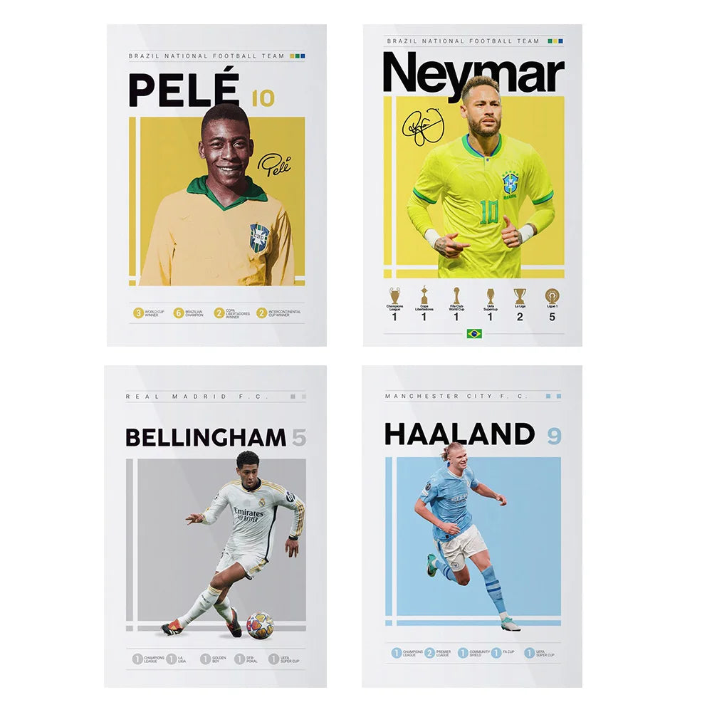 World Famous Football Player Lionel Wall Art Posters CR7 Canvas Art Prints M-Messis Canvas Painting Football Art Pictures Decor