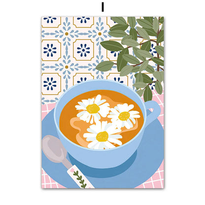 Retro Flowers Vase Gallery Colorful Funky Poster