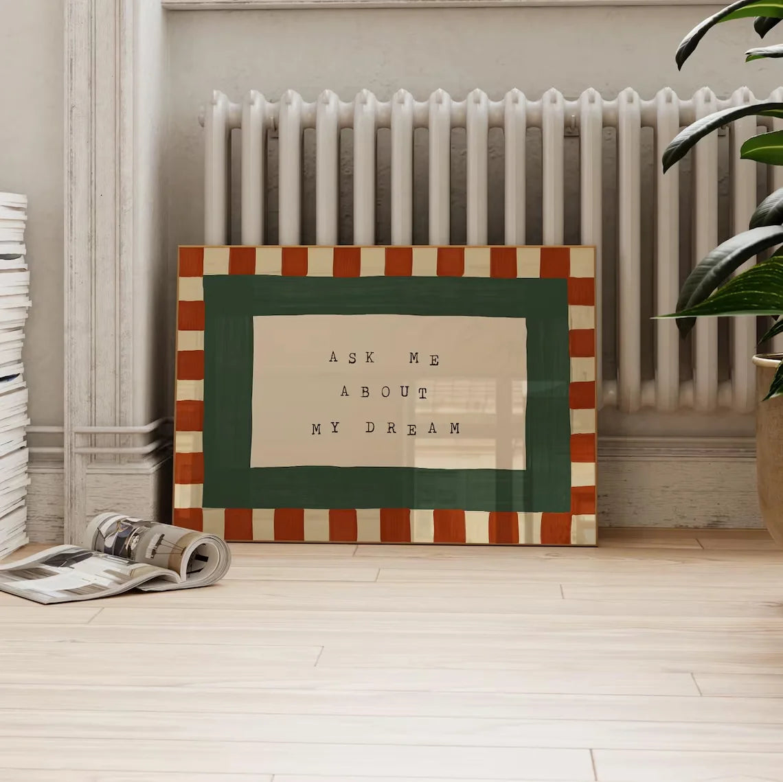 Retro Bedroom Wall Art, Checkered Wall Art