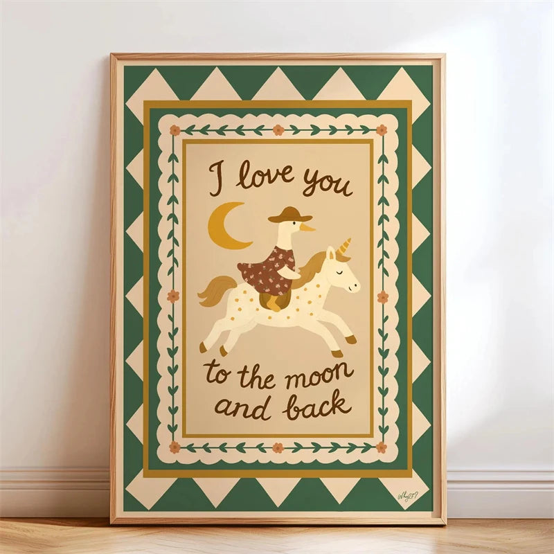 Trendy Playful Animal Poster Kids