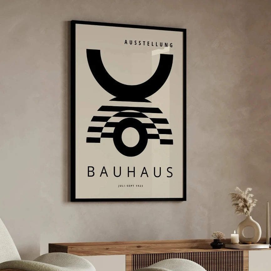 Black & Beige Bauhaus Canvas Prints