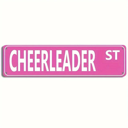 Cheerleader St, Princess St Metal Tin Sign, Cheerleading Dance Dancer Funny Vintage Slim Street Aluminum Signs, Wall Art Decor