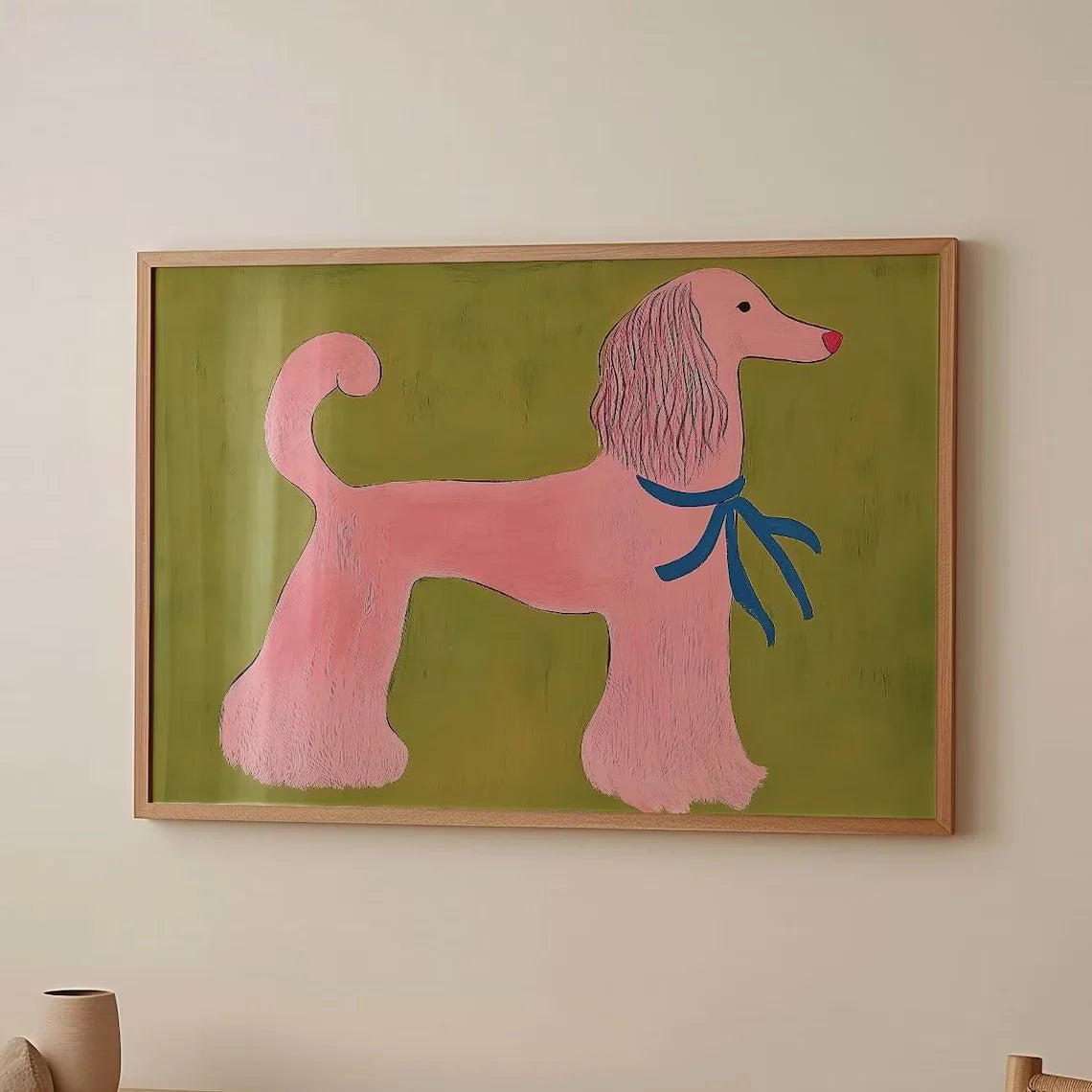 Pink Poodle Wall Art Print
