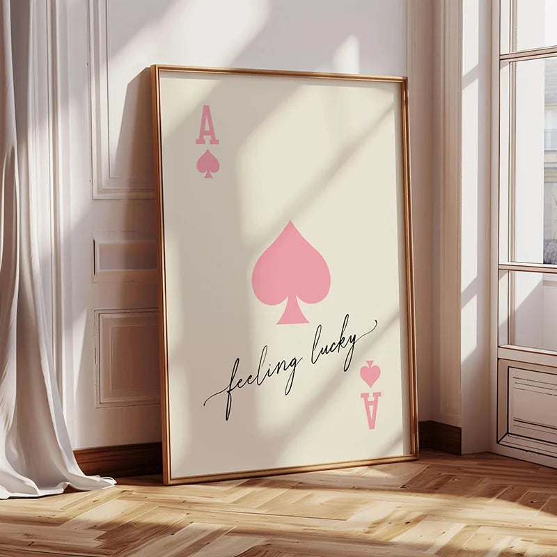 Ace Card Positive Sayings Canvas Wall Art