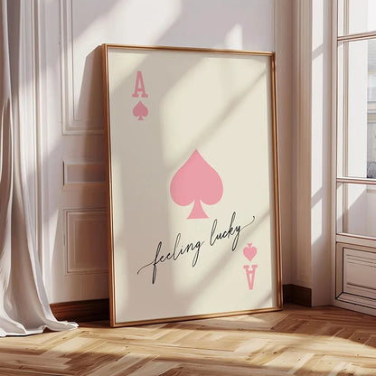 Ace Card Positive Sayings Canvas Wall Art