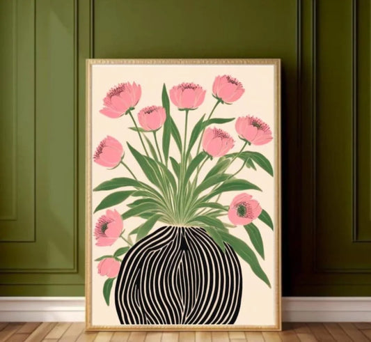 Floral Poster, Pastel Print