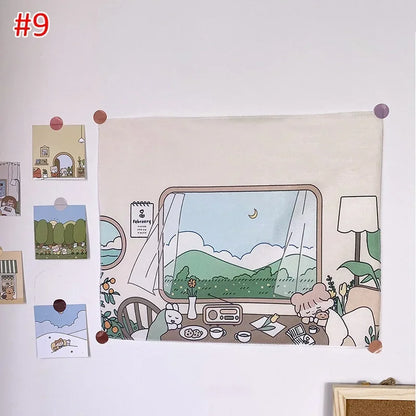 Kawaii Wall Decorating Cloth Tapestry