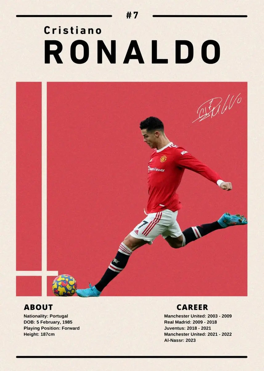 World Famous Football Player Soccer Poster