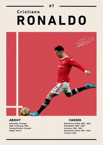 World Famous Football Player Soccer Star R-Ronaldos Sport Poster Canvas Painting Nordic Wall Art Pictures Home Boy Room Decor