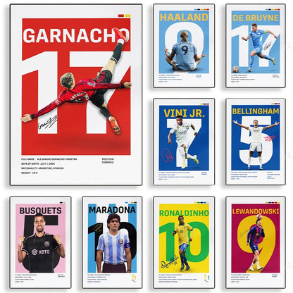 Famous Football Player Soccer Sports Star Posters and Prints Canvas Printing Wall Art Picture for Living Room Home Decor Gifts