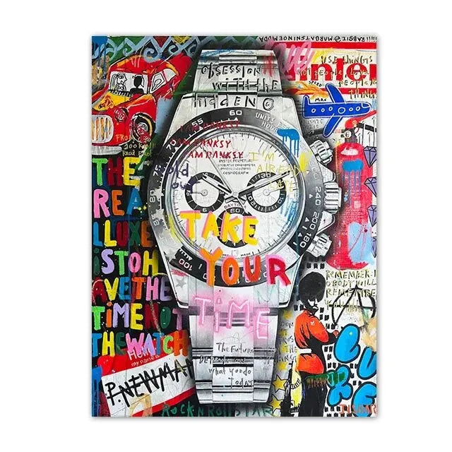 Time Is Money Watch Pop Art Posters