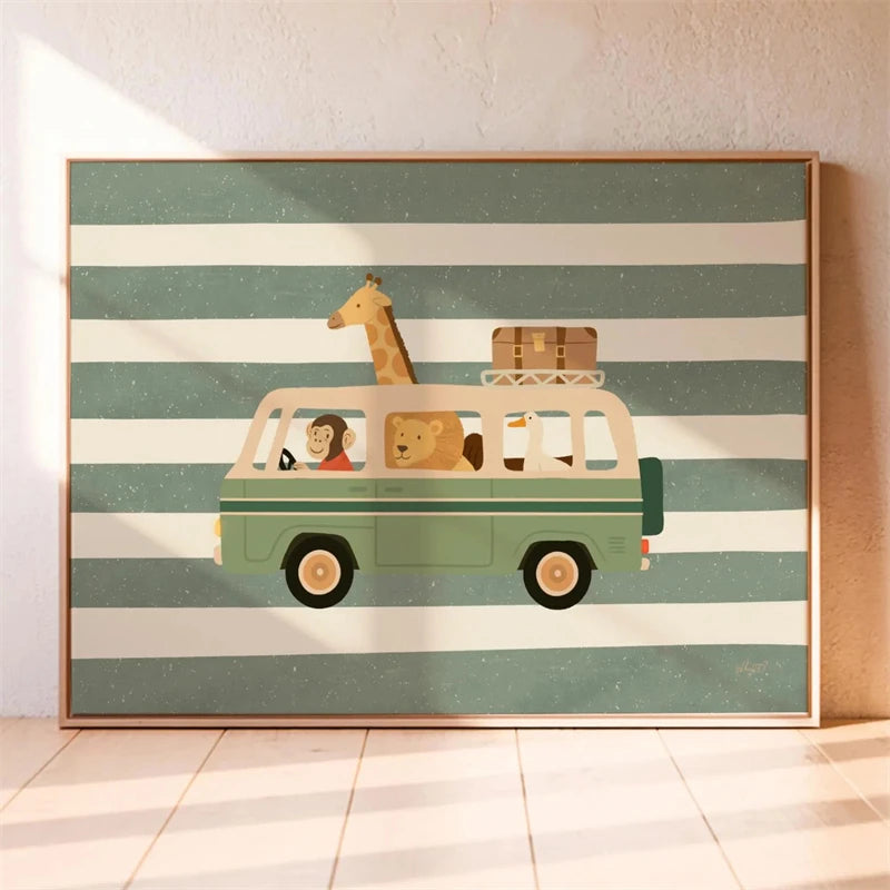 Trendy Playful Animal Poster Kids