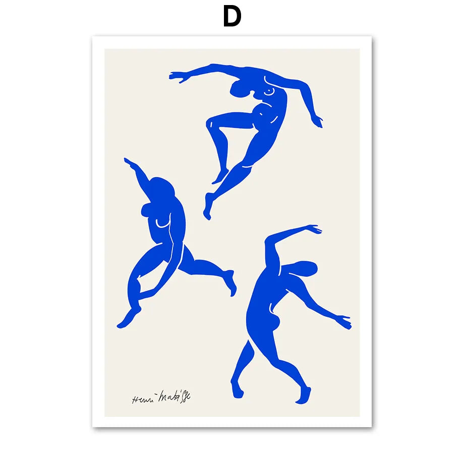 Blue Bauhaus Matisse Warhol Butterfly Canvas Wall Art