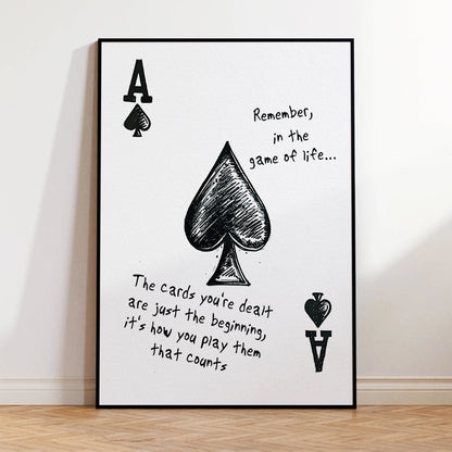 Poker Ace Of Spades Cards Letter