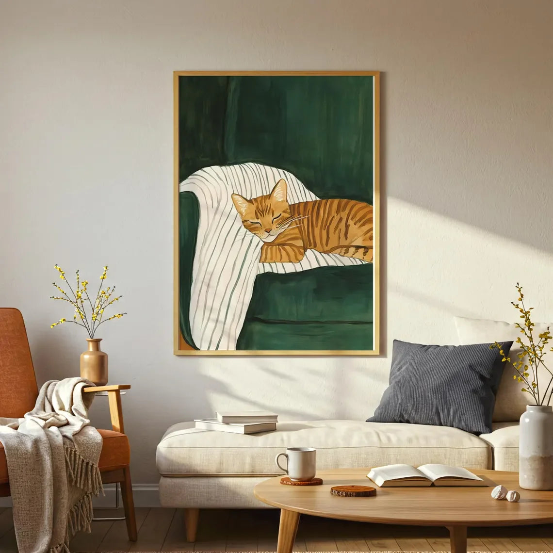 Sleeping Cat Large Wall Art