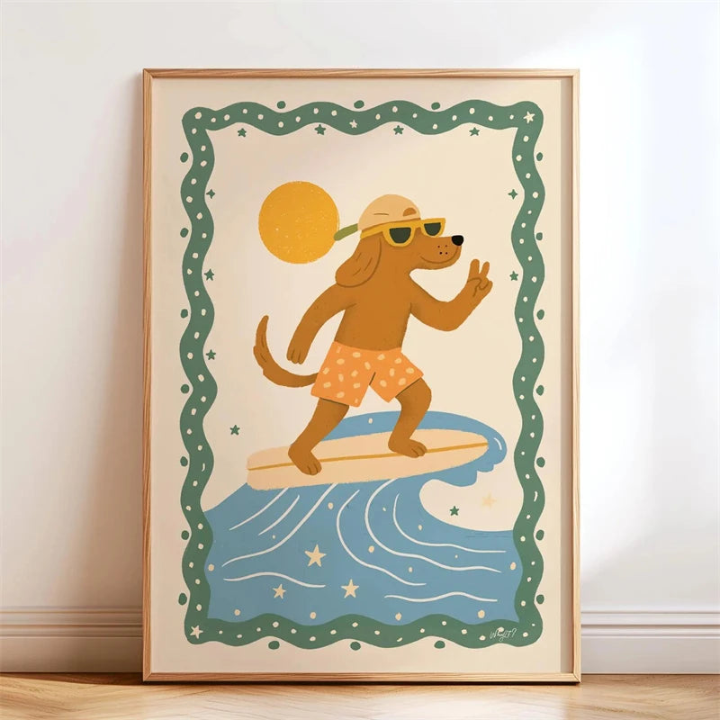 Trendy Playful Animal Poster Kids