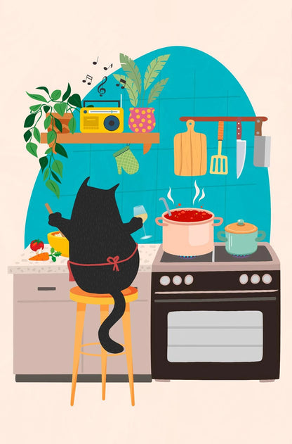 Cartoon Cute Cat's life Poster