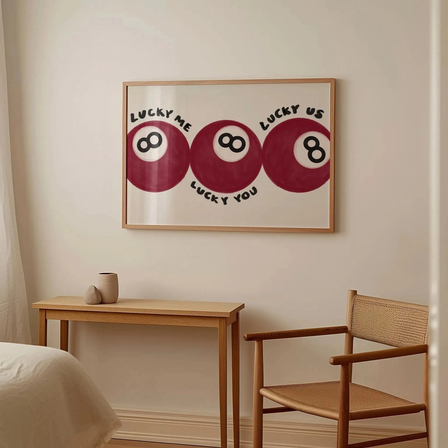 Red No.8 Ball Lucky Me Lucky You Canvas Print